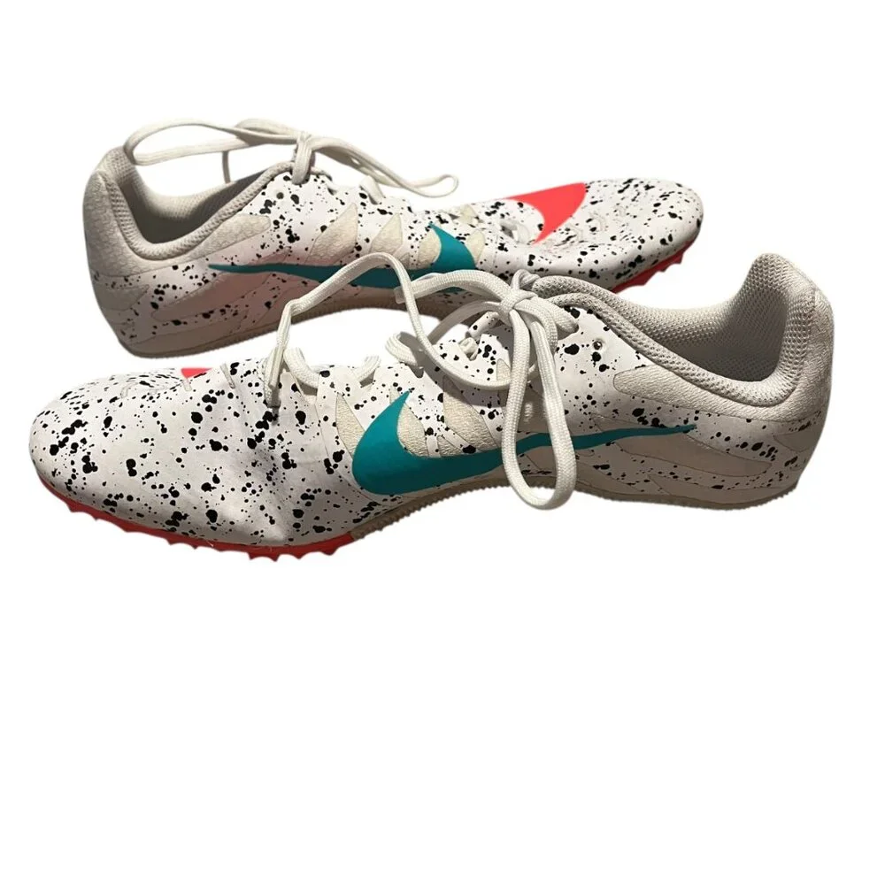 Nike Zoom Rival S 9 Paint‎ Splatter White Crimson Jade Men's Size 12 Track